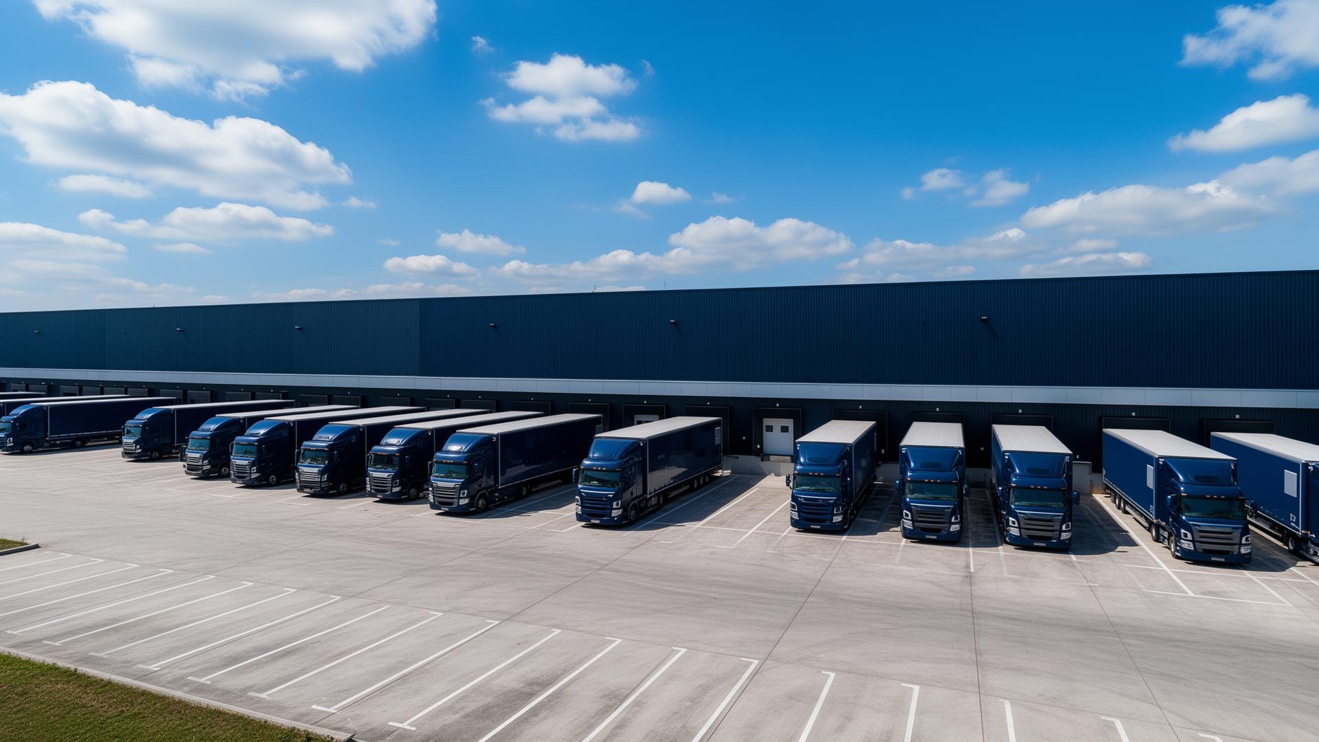 Frota de caminhões SL Paiano Transportes